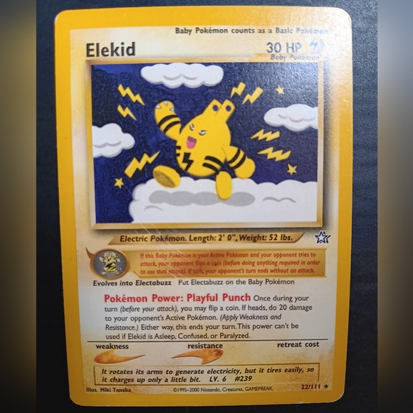 Elekid Pokemon Card - Neo Genesis - 22/111 Rare Non-Holo - Picture 2 of 9